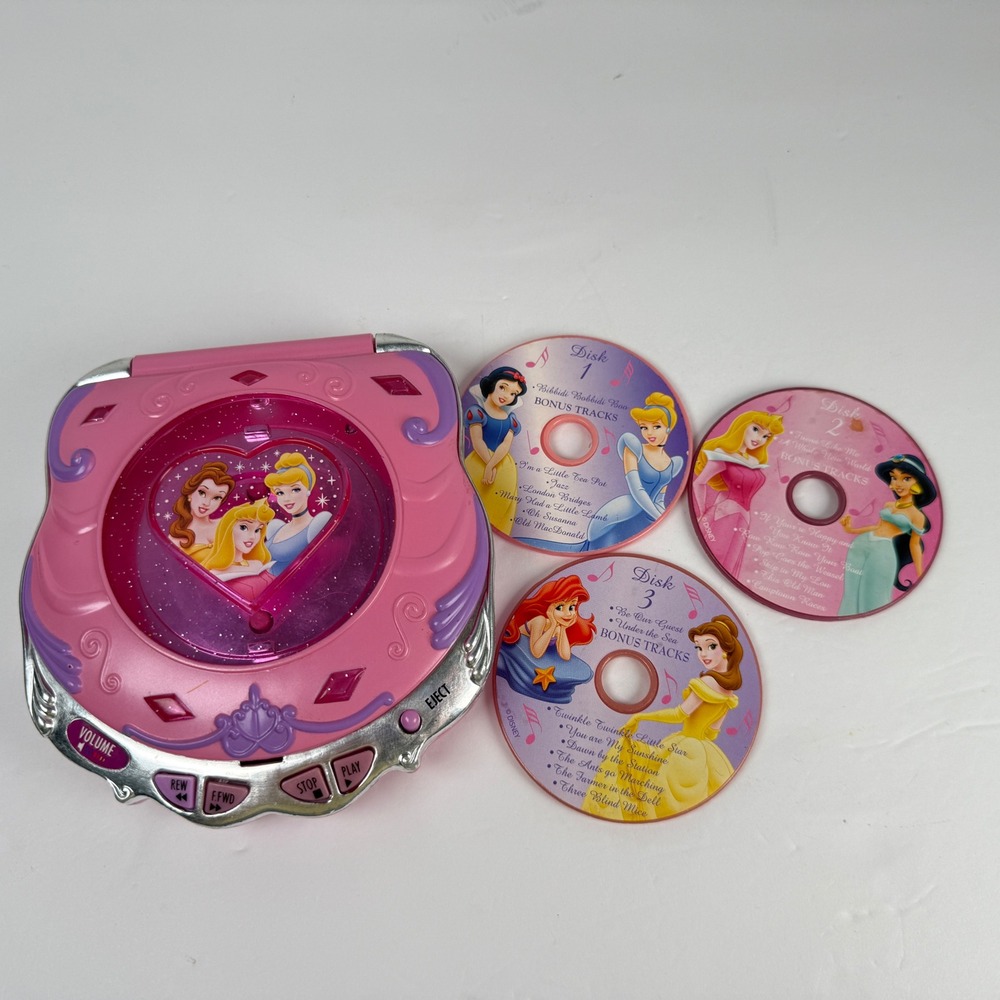 Disney Princess Royal Melodies toy music player 3 plastic music discs works